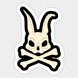 Funny Bunny Skull Crossbones Egg Hunt Easter Day Sticker